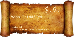 Vass Izidóra névjegykártya